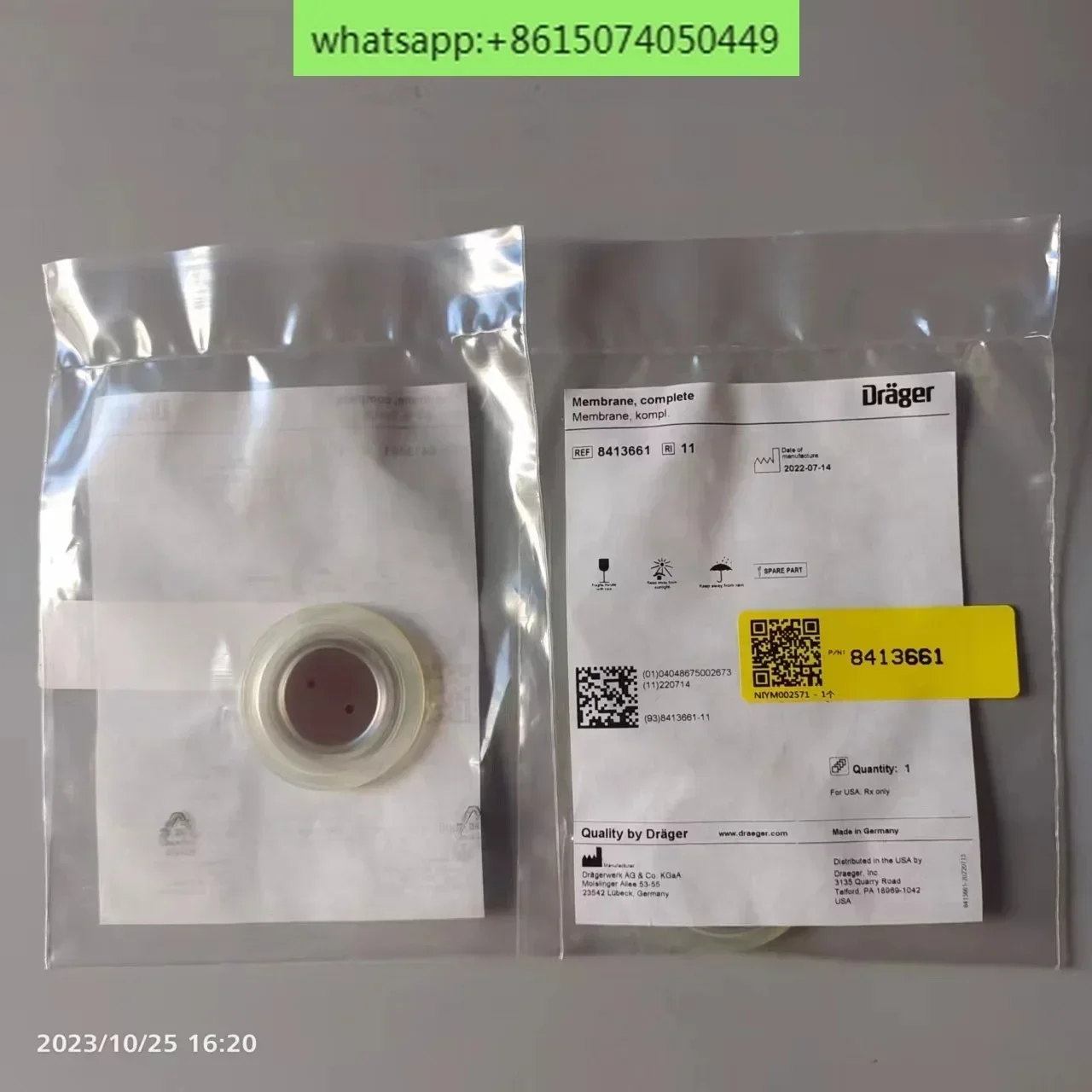 8413661   Drager Savina-membraan - compleet