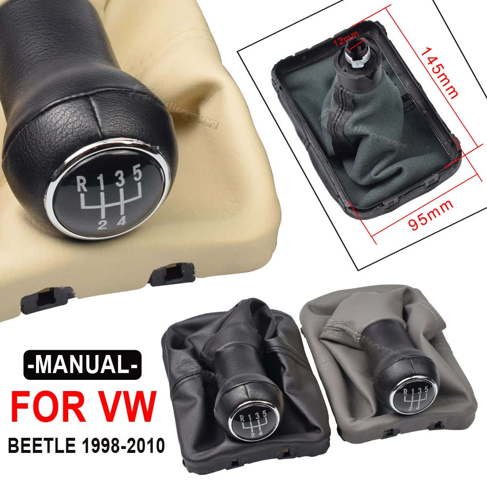 Neuer 5-Gang-Schaltknauf Lederstiefel für VW-Käfer 1998 1999 2000 2001 2002 2003 2004 2005 2006 2007 2008 2009 2010