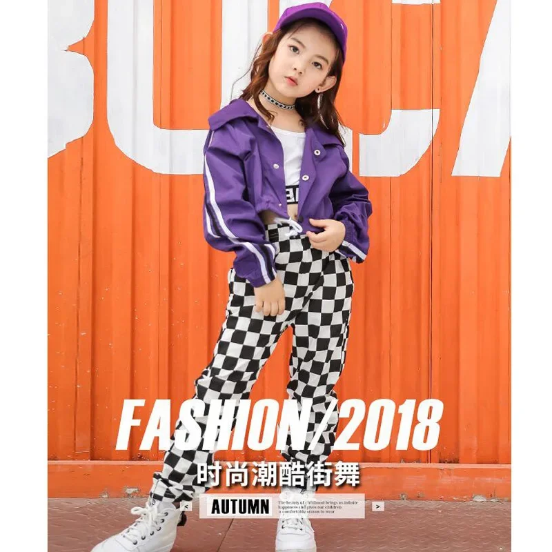 Anzüge Mädchen Crop Tops Hosen Gesellschaft stanz Bühne tragen Outfits Kinder Hip Hop Performance Kleidung Kleidung Jazz Tanz Kostüme