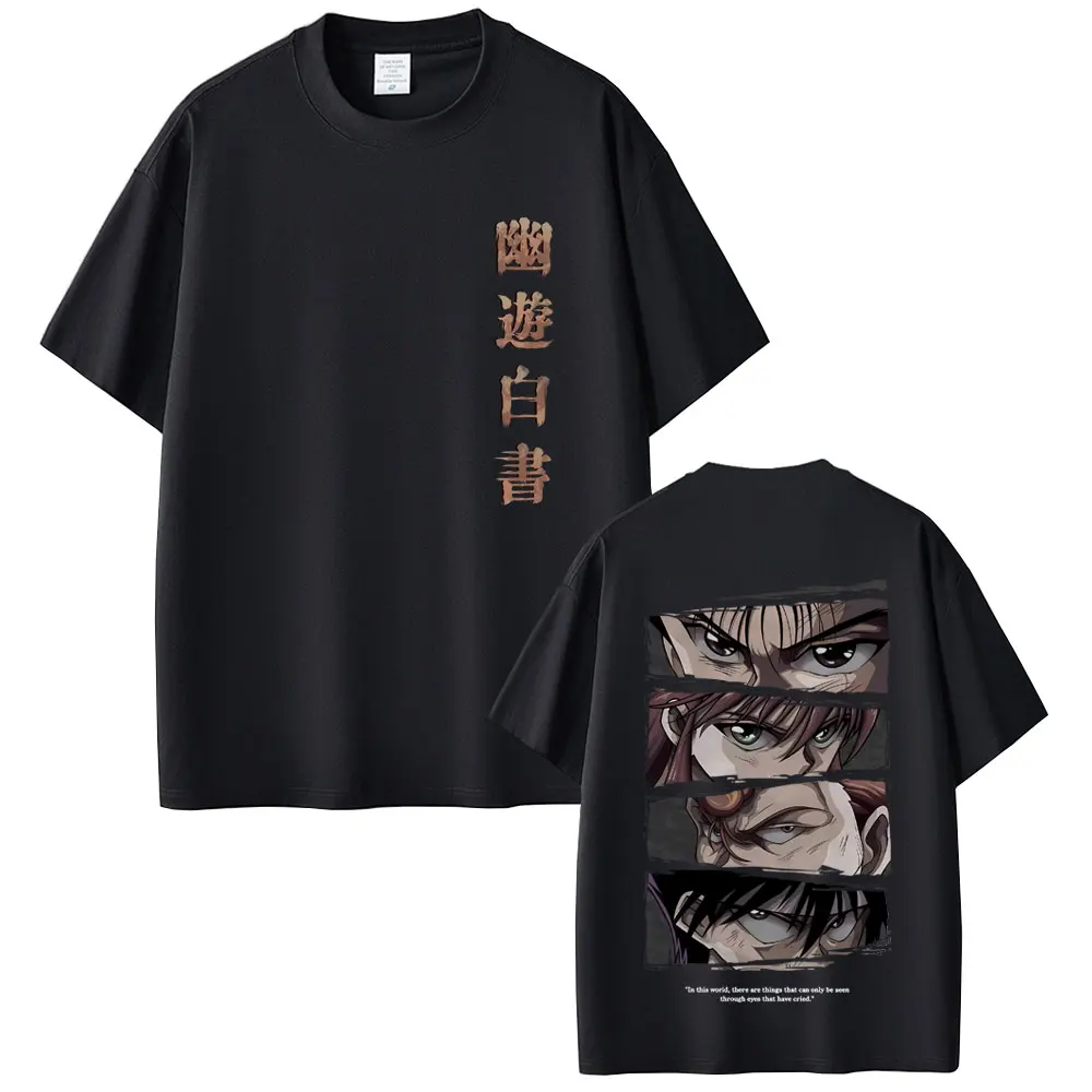 

Anime YuYu Hakusho Kuwabara Kazuma Kurama Minamino Shuuichi Hiei Urameshi Yuusuke Eyes Graphic T-shirt Men Fashion Streetwear