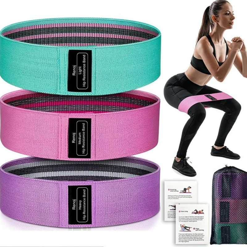 

Winter Squat Booty Ring Yoga Mat Strap Resistance Band Non-slip Body-building Ring-shaped Stretch Band Fitness Set
