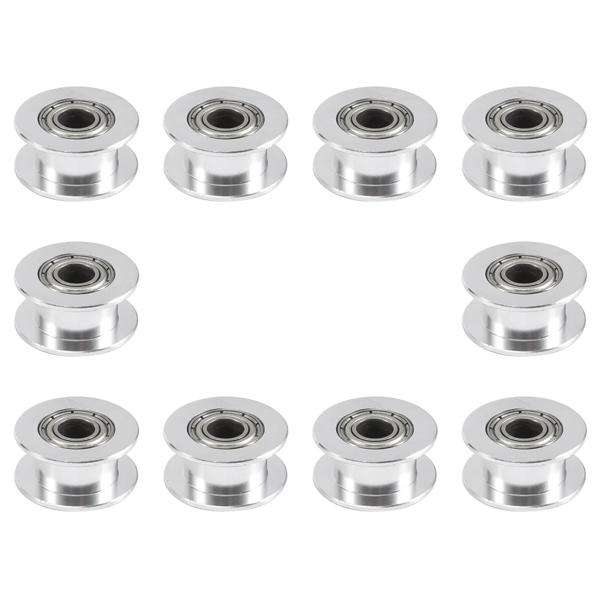 

BOFF- GT2 20 Toothless Bore 5mm Aluminum Timing Belt Idler Pulley For 3D Printer 6mm Width Timing Belt (Pack of 10Pcs)