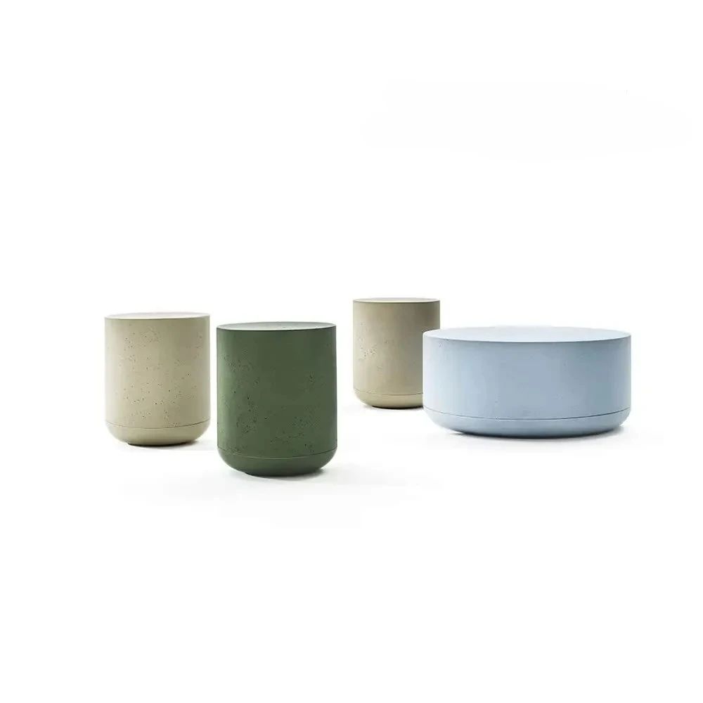 Modern Simple  Table And Chair Combination Square Round Table Round Stool Fiberglass Table And Chair