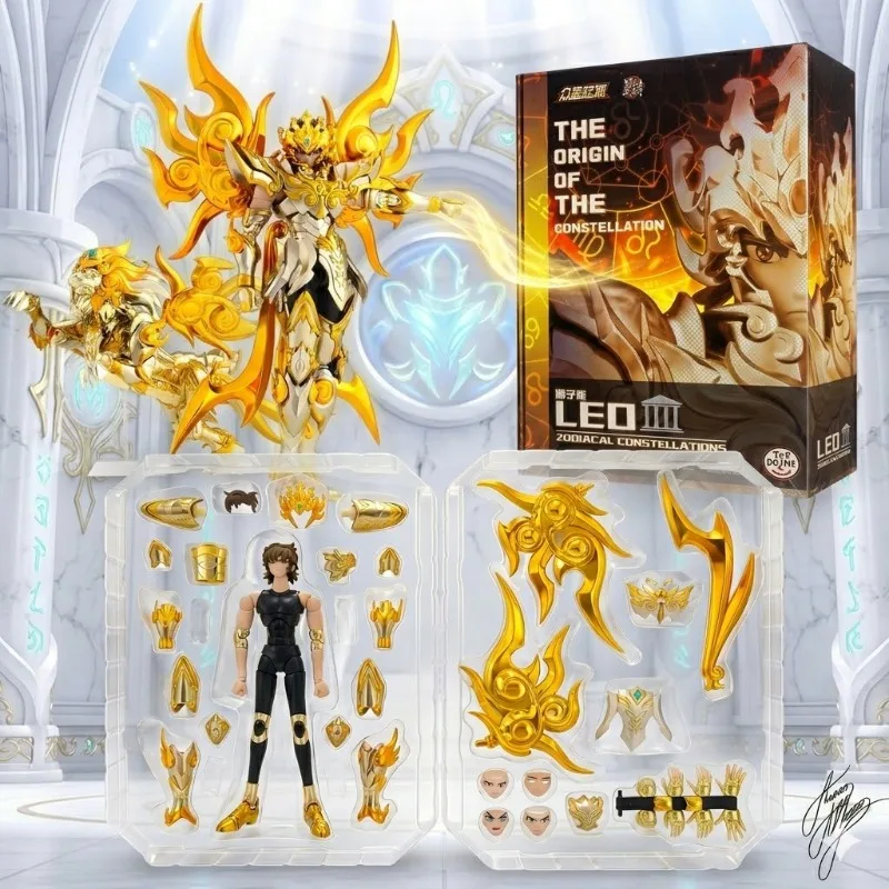 [Envío en 9 horas] Toypoint Saint Seiya Metal Cloth Myth Cloth Soul of God SOG EX Figura de Acción de Leo Aiolia y Totem de Los Caballeros del Zodíaco