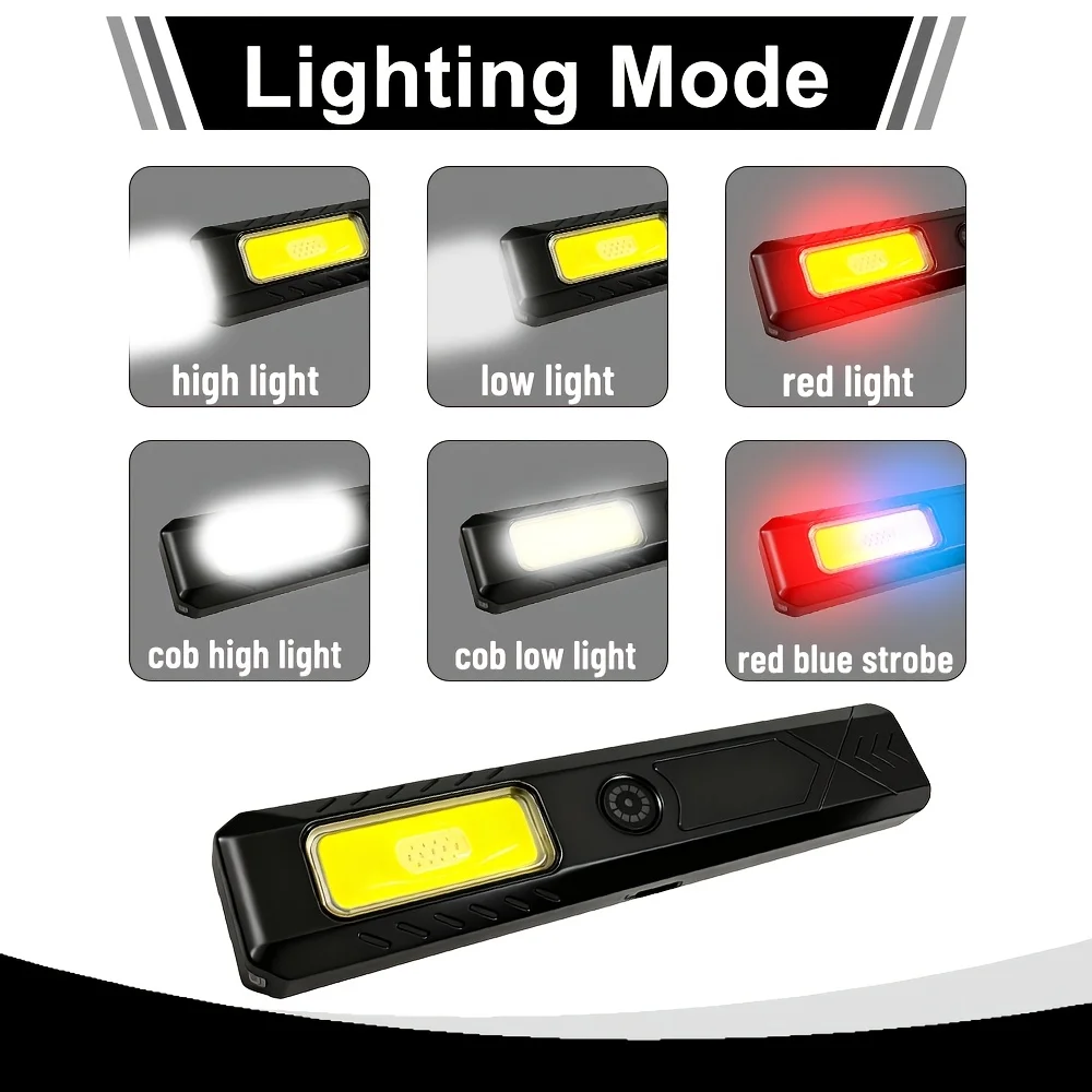 Picture 6: Rechargeable LED Handheld Flashlight 600LM Powerful Mini COB Flashlight Outdoor Camping Fishing Flashlight Pen Clip Lantern