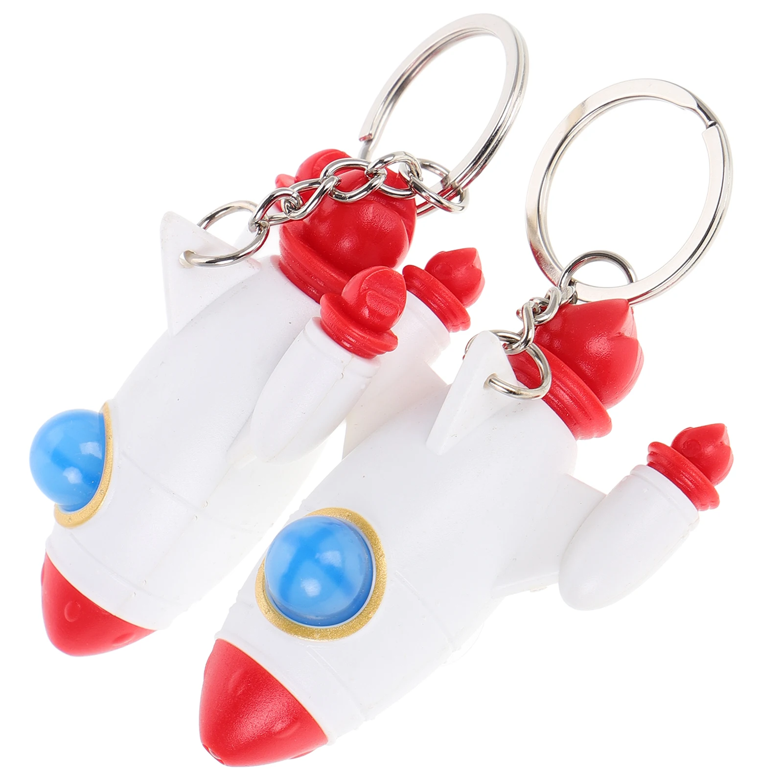 

2pcs Planet Rocket Keychain Custom Delicate Decorative Pendant Creative Keyrings Hanging Decoration Cool Accessories Space Theme