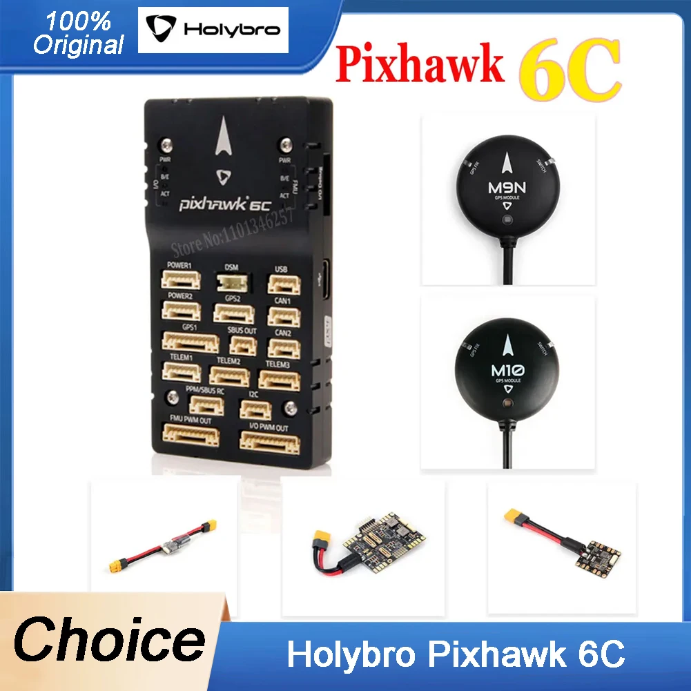 

Контроллер полета автопилота Holybro Pixhawk 6C с алюминиевым и пластиковым корпусом — модуль питания PM02/PM06/PM07 M9N/M10 GPS для FPV 1