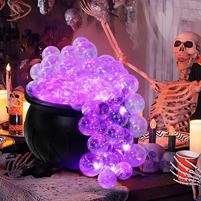 Light Up Bubble Cauldron Set Candy Glowing Bubble Cauldron Decor Witch Jar Bubble Pot Set Vintage Table Decoration For Living