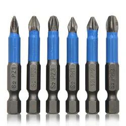 6pc Hexagonal Handle Anti Skid Electric Screwdriver Woodworking Cross Screwdriver Tool Set PH1 PH2 PH3 PZ1 PZ2 PZ3