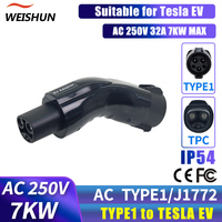 Type1 to Tesla EV Adapter Electric Vehicle Charger Connecter for 16A/32A Type1 Charger to Tesla/TPC Electric Car Adapter