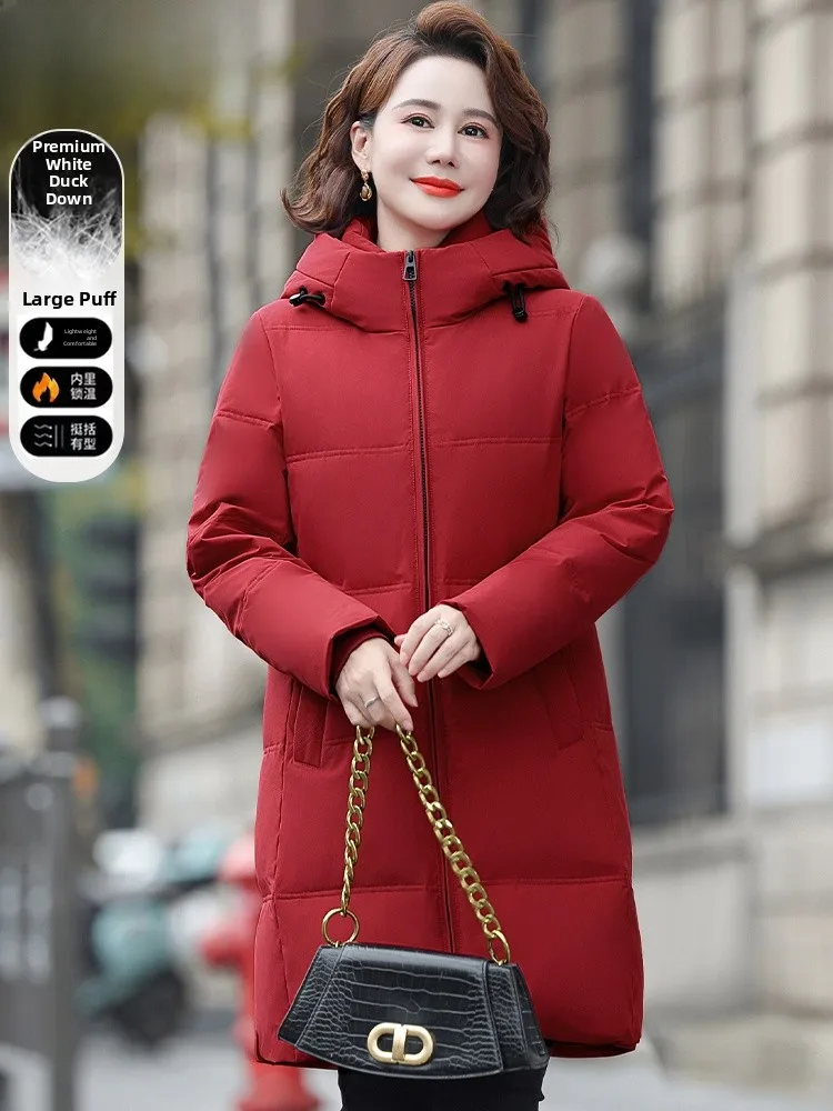 

Модная утепленная куртка для женщин среднего возраста, зимняя одежда, длинное пальто из полиэфирного волокна, открытый кардиган