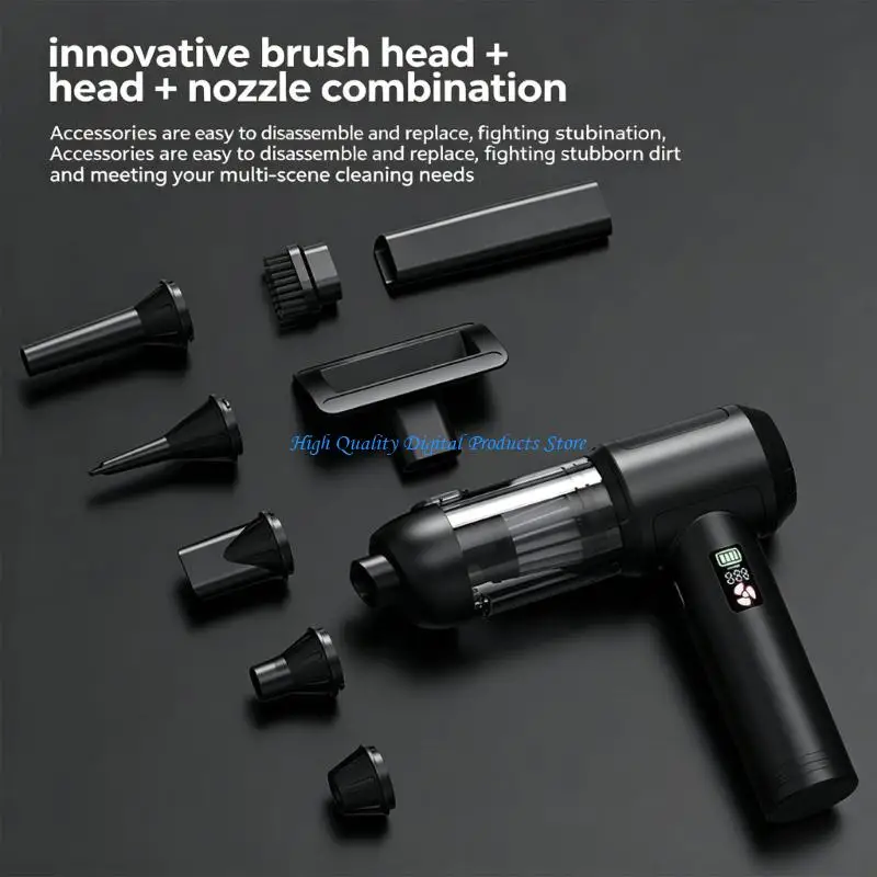U2JE Portable Car Vacuum Cleaner Cordless with Air Blower, 20000Pa Suction, USB C Rechargeable for Seats, Consoles, Trunk