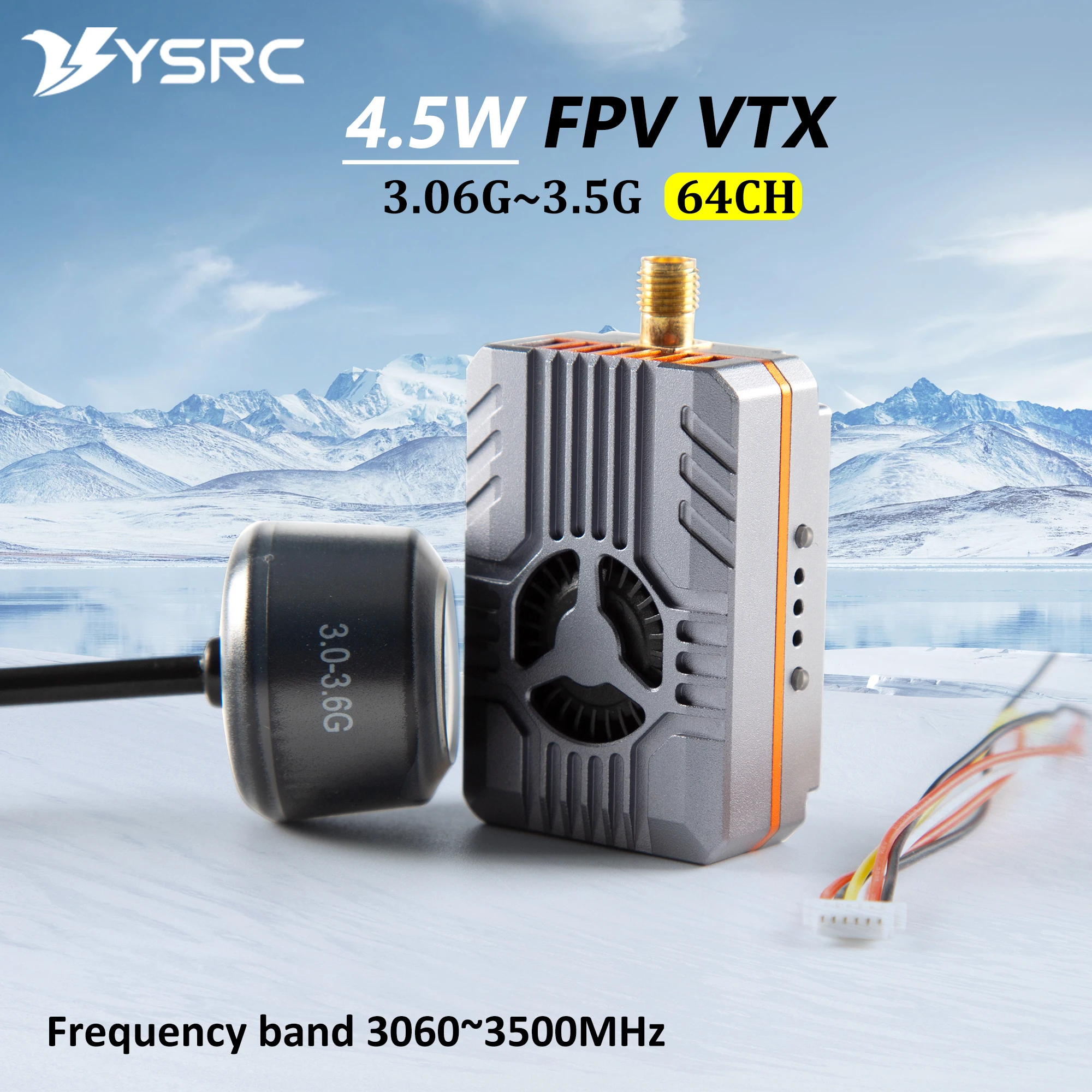

3.3G 4.5W VTX 3060~3500MHz High Power 64Channels 3.06G~3.5G Video Transmitter for Long Range DIY RC FPV Freestyle Drone Parts