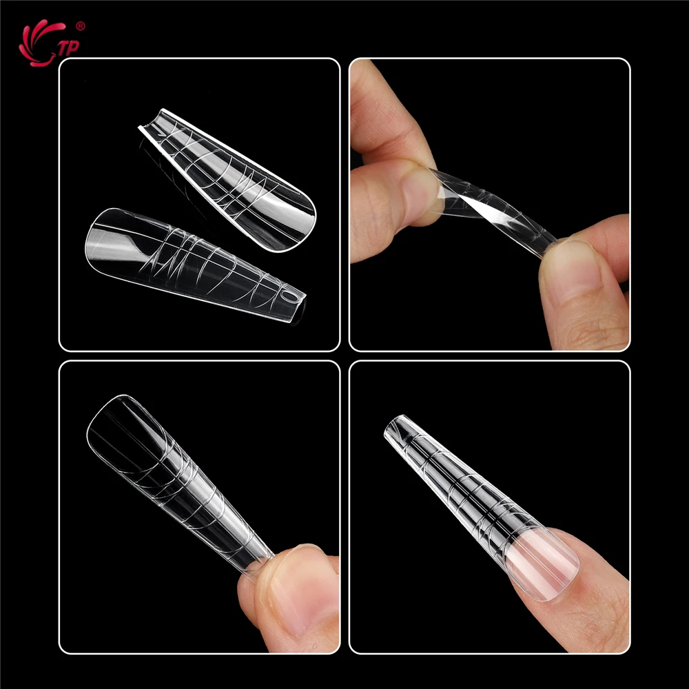 TP المزدوج مسمار أشكال 120/140 قطعة غطاء كامل الاكريليك بناء سريع هلام قوالب ل بولي جيل للأظافر تمديد أشكال الأظافر أظافر صناعية تلميح
