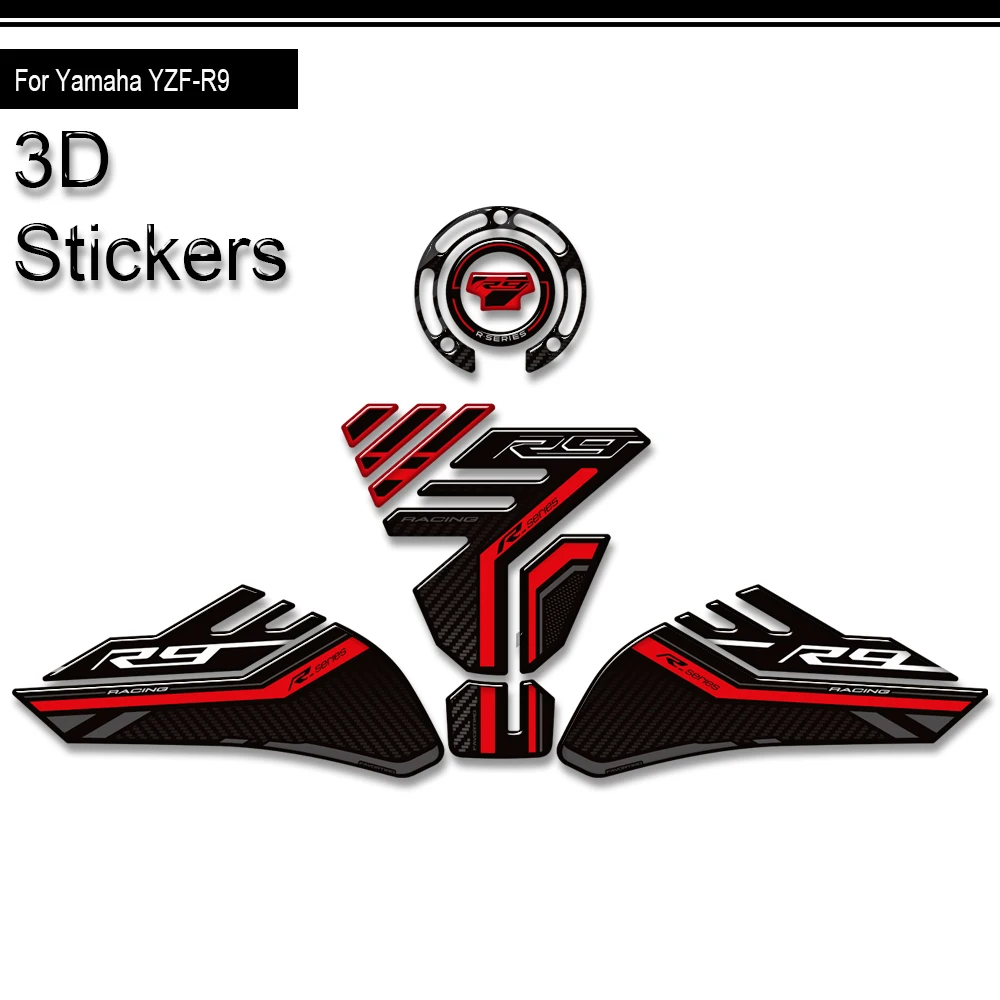 2025 2026 Motorcycle Tank Pad TankPad Cap Grips Gas Fuel Kit Knee Stickers Decals Protection For Yamaha YZF-R9 YZFR9 YZF R9