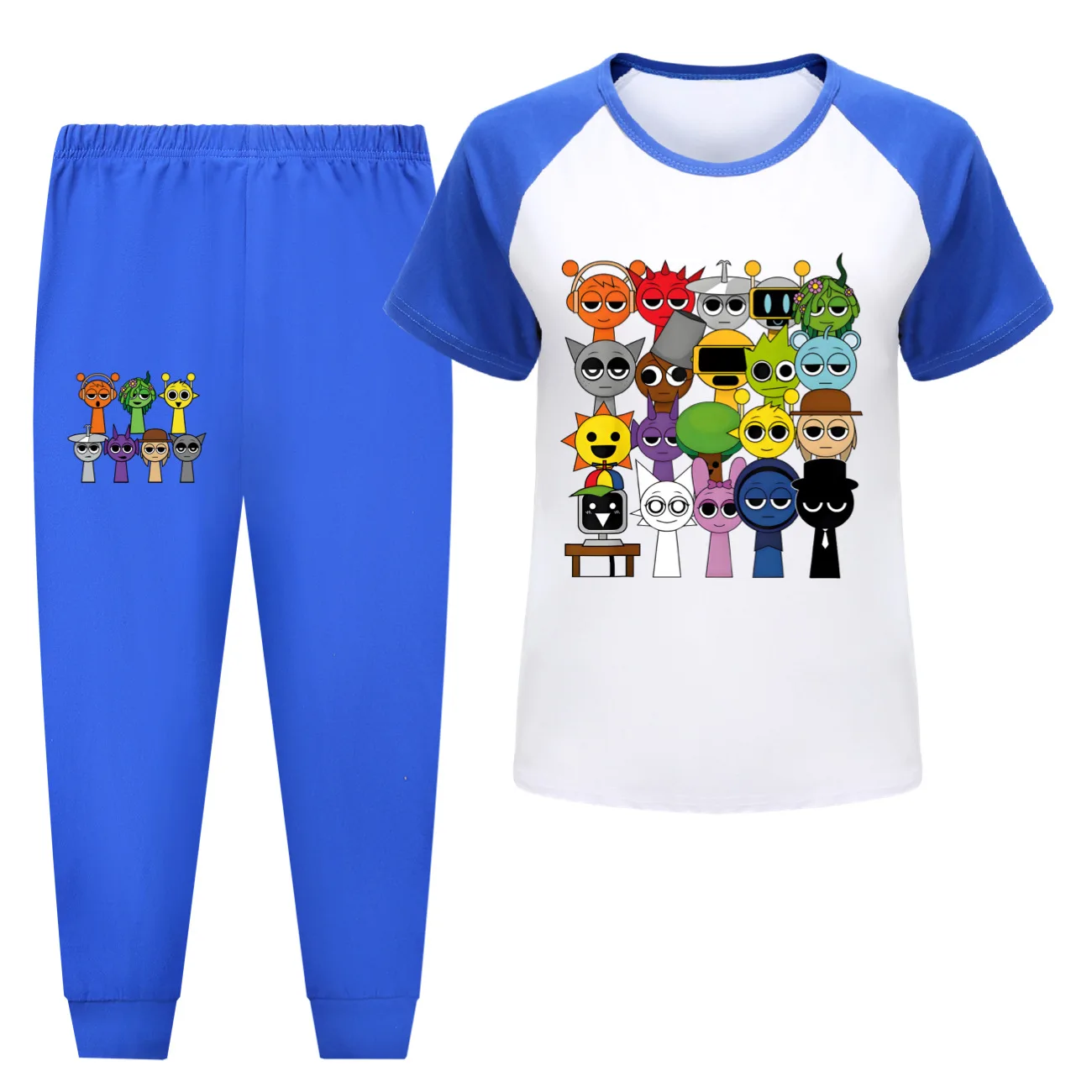 Hot Sprunki Incredibox Song Clothes Kids Pajamas for Toddler Girls Short Sleeve T-shirt Pants 2pcs Set Children Summer Sleepwear