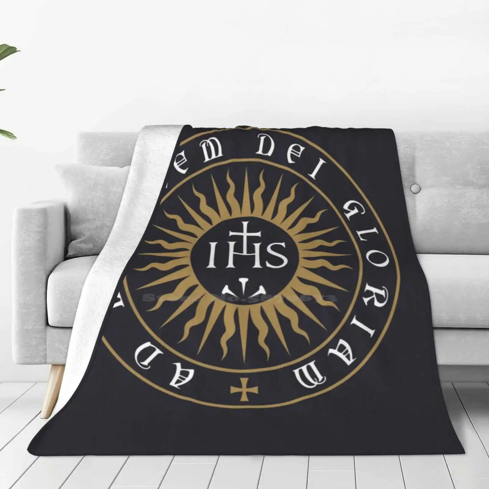 Ignatius Of Loyola Society Of Jesus Low Price New Print Novelty Fashion Soft Warm Blanket Society Of Jesus Motto Christogram