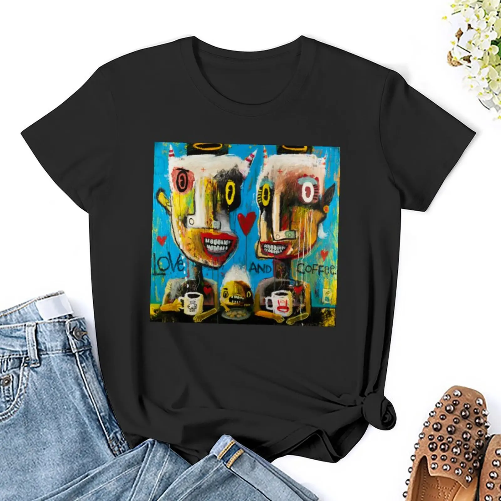 Love and Coffee T-Shirt anime clothes kawaii clothes korean fashion t-shirt dress for Women sexy