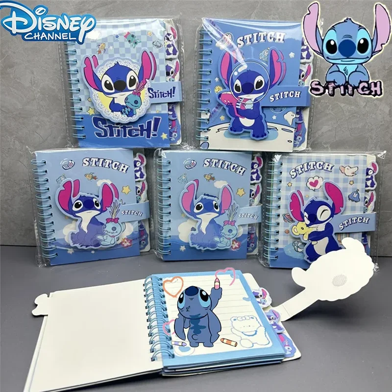 1/4 Disney Stitch Notebook Stationery Student Portable Coil Book Cartoon Anime Children\'s School Learning Supplies Opening Gift