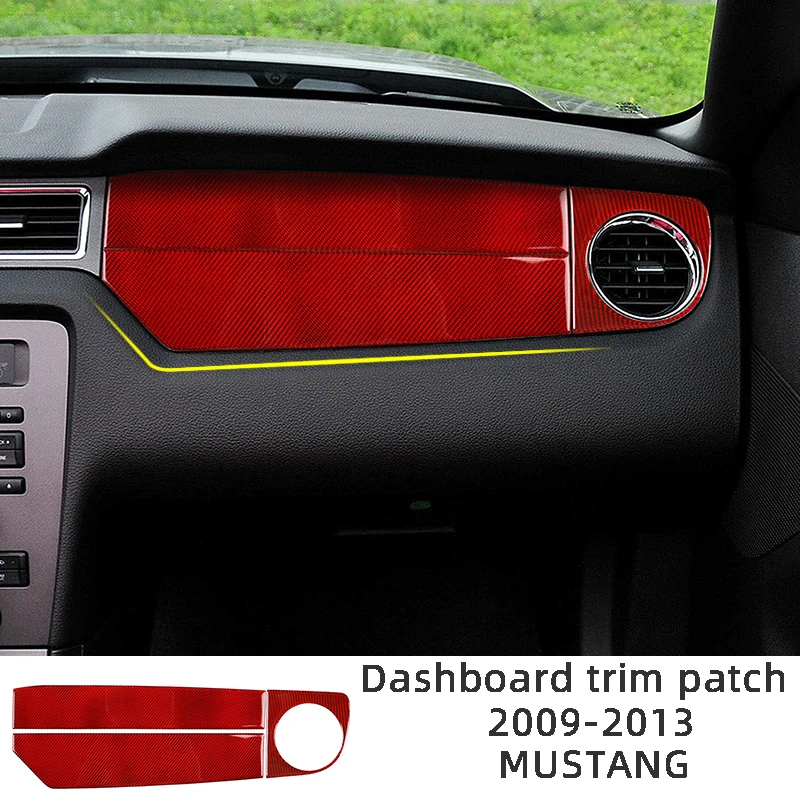 

For Ford Mustang 2009-2013 Co-pilot Dashboard Trim Patch Decoration Cover Carbon Fiber Car Stickers Styling Interior Accessories