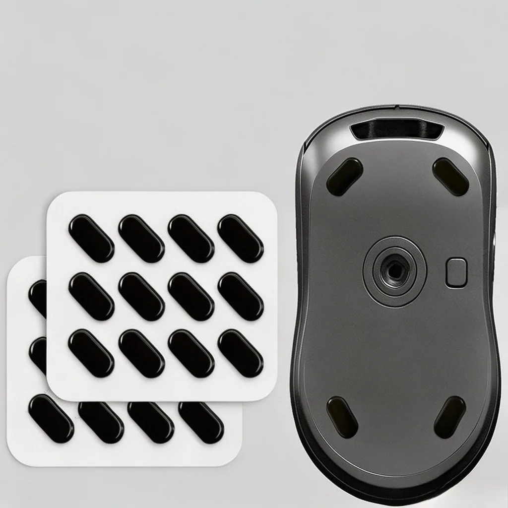 Ultra Smooth PTFE Gaming Mouse Skates, Universal Pill Type Glide Feet Easy Installation Black 18x9mm for Cloth Glass Mouse Pad