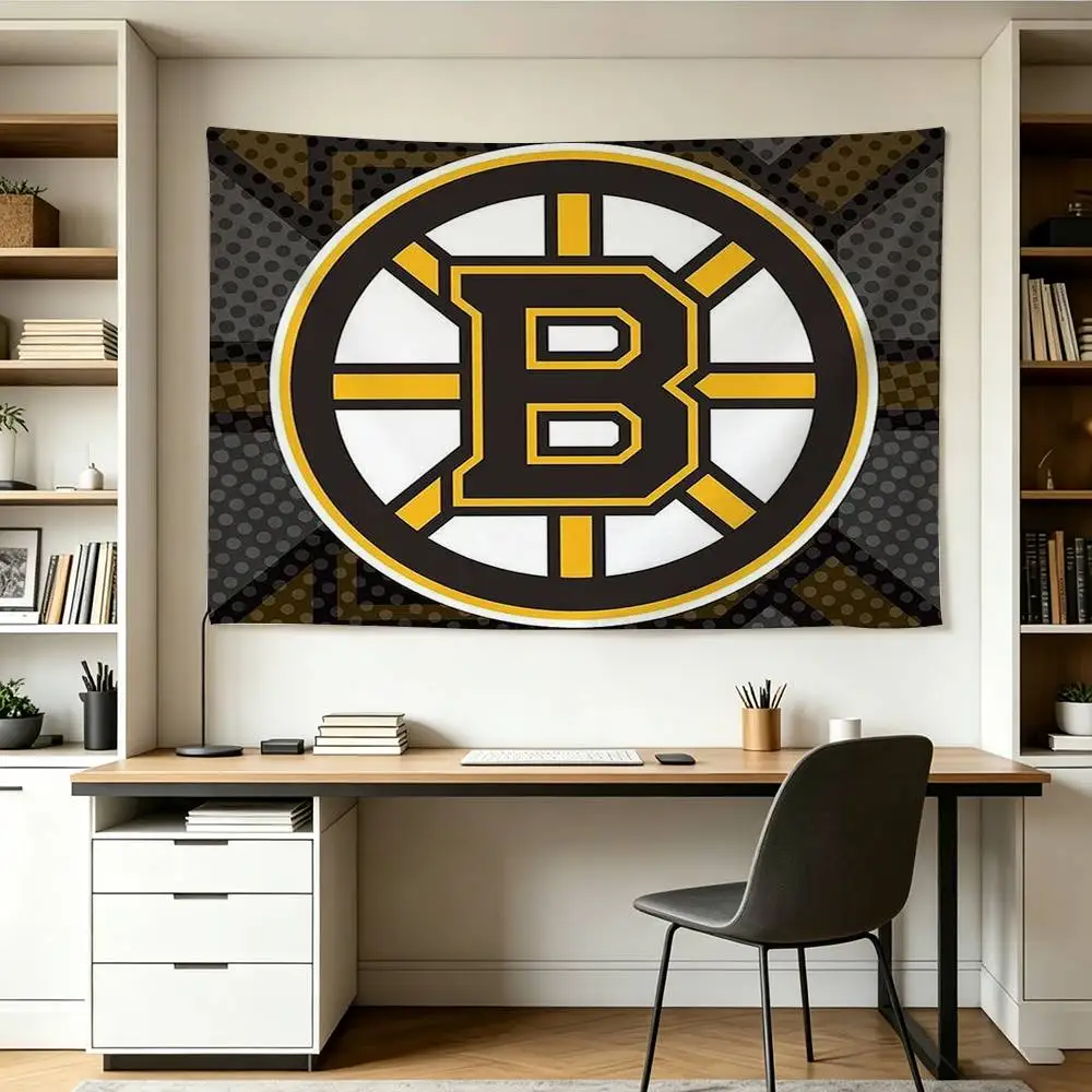 cool B-Boston-B-Bruins Flags Wall Hanging Background Art Banner for Bedroom Home Outdoor Decor