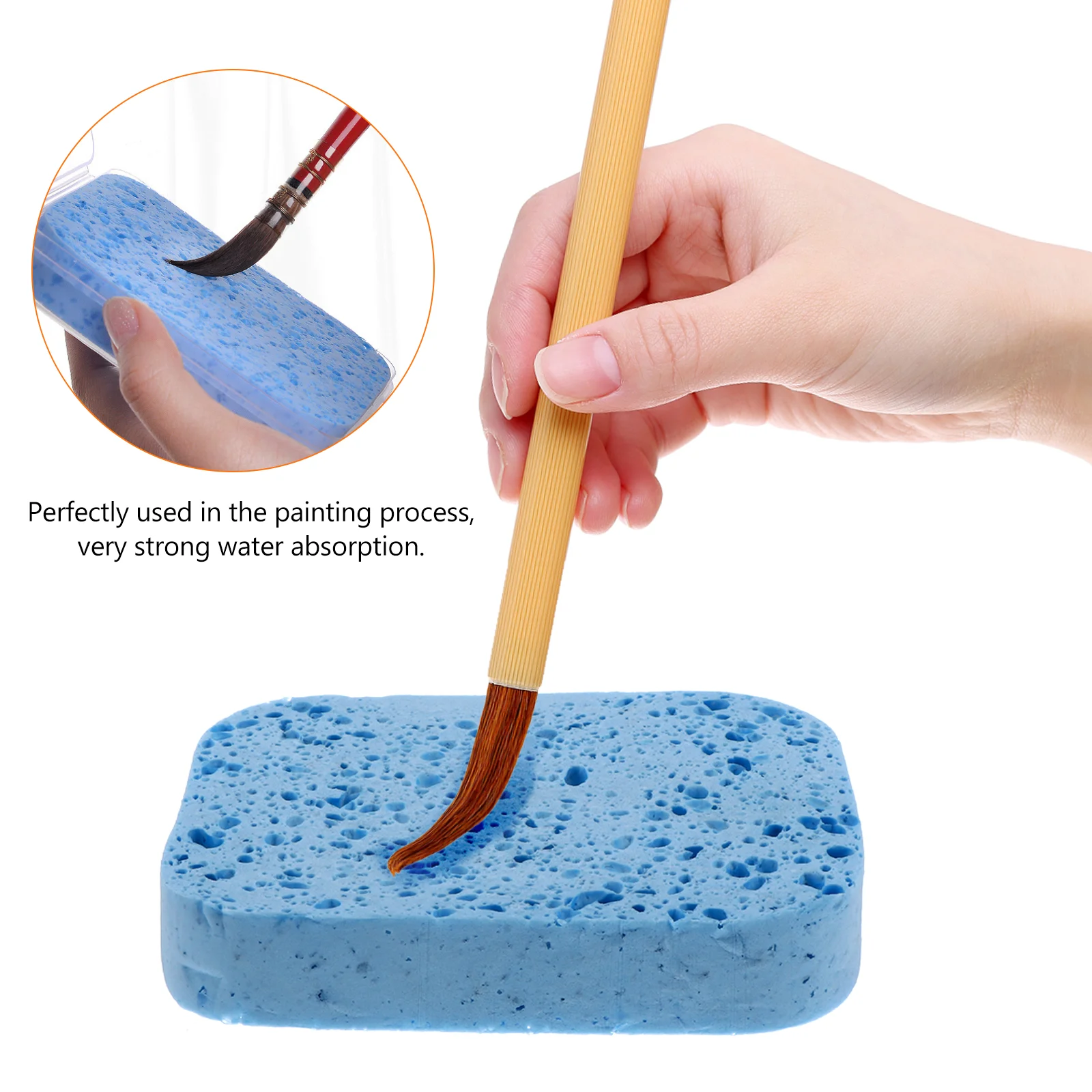 Car Wash Sponge Painting Water Absorbing Ceramics Grout Scrubber Blue Watercolor