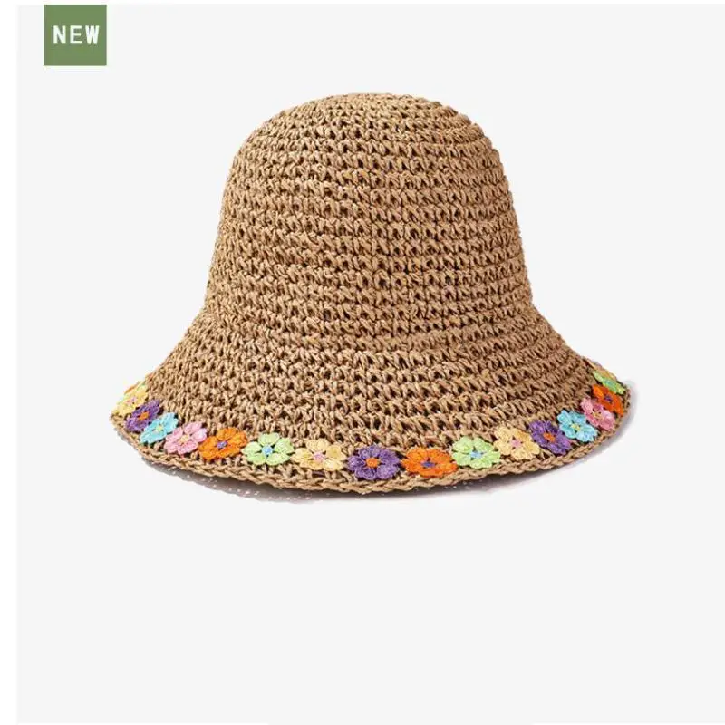

Шляпа женская Соломенная с широкими полями, складная пляжная Панама от солнца, Кепка с защитой от ультрафиолета, для путешествий, летняя