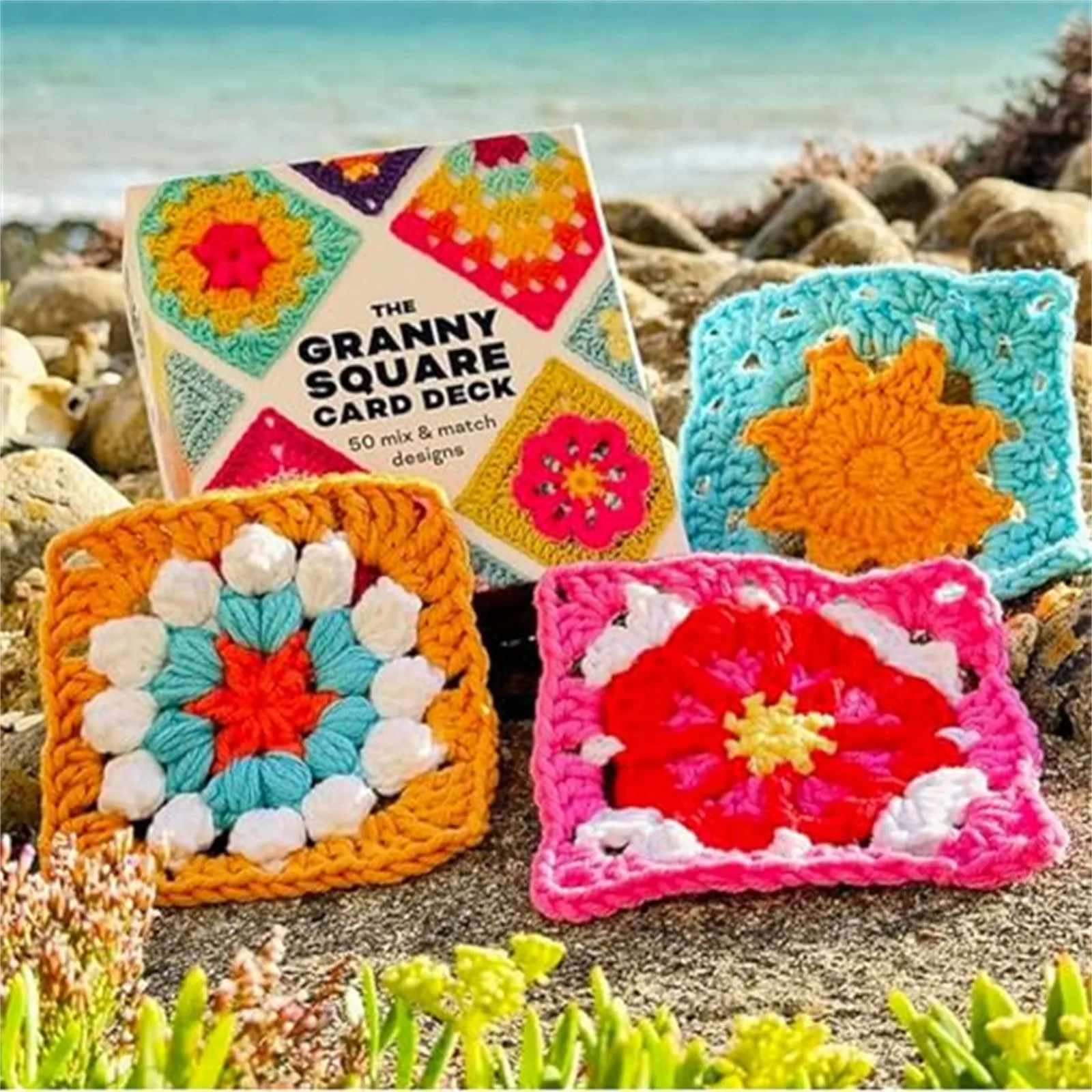 50 Mix & Matchs Designs The Granny Square Card Decks,Knitting Kit For Adults Diy Creation For Sewing Clothes Lace Blankets Decor