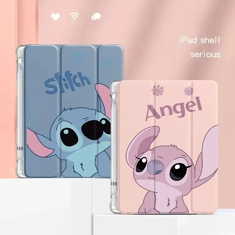 

Stitch And Angel Case For Samsung Galaxy Tab S6 Lite 10.4in A8 X200 10.5in Cartoon Stand Case for Tab S9 FE Plus 12.4inch Case