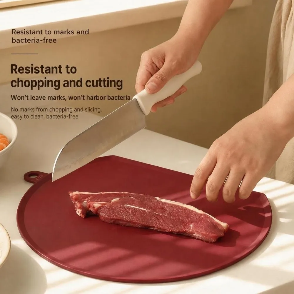 TPU Antibacterial Cutting Board Silicone Anti Mold Chopping Board Double Sided Hanging Fruit Vegetable Cutting Board