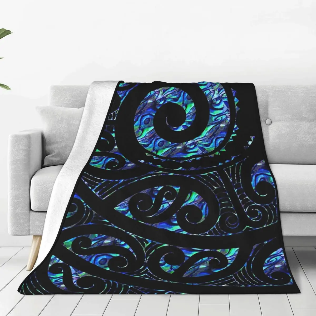 New Zealand Maori Paua Koru Design Blankets Fleece Lightweight Sofa Throw Blankets For Couch Bedding Throws Bedspread Quilt