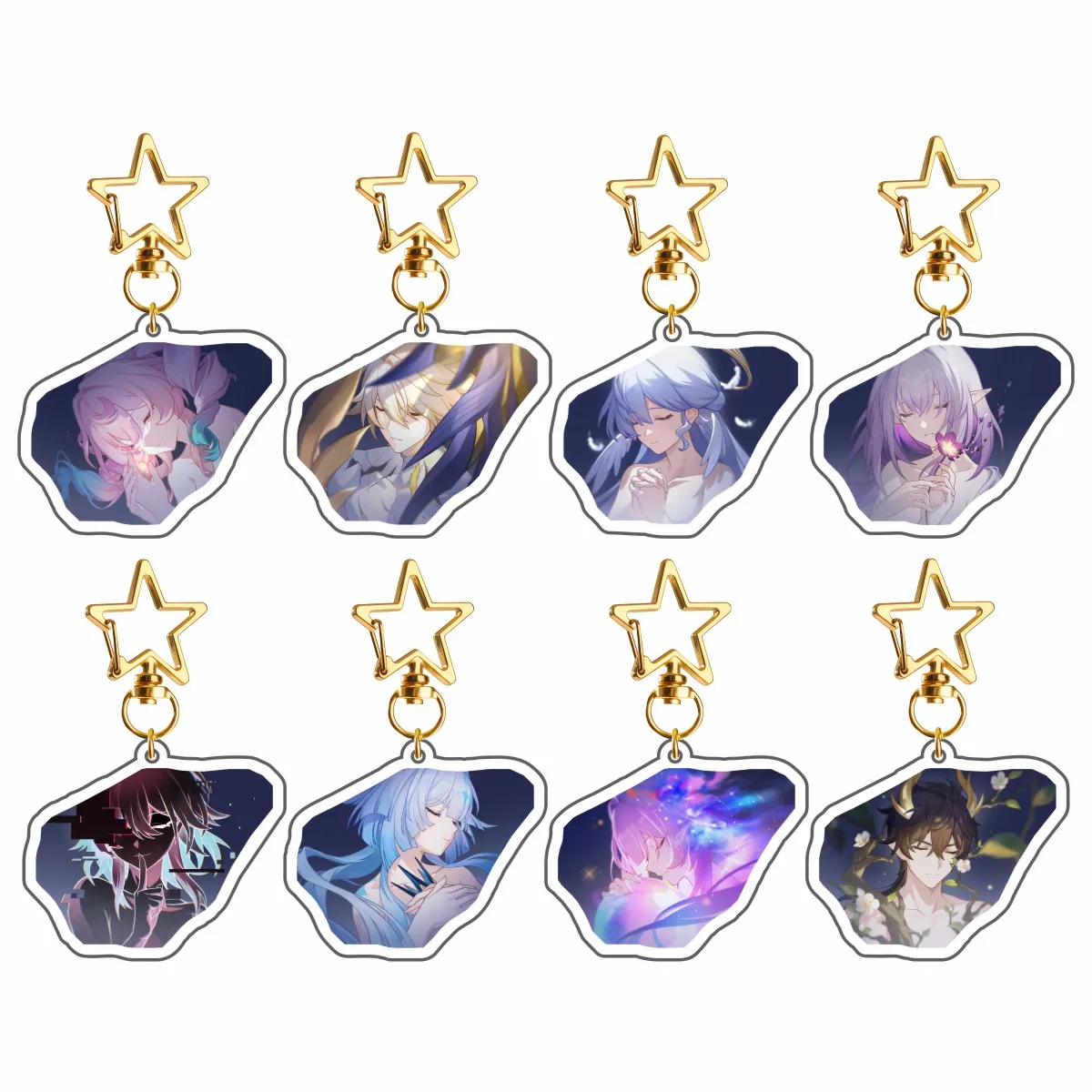 Game Honkai Star Acrylic Keychains Stand Cyrene DanHeng Evernight Cerydra Castorice Phainon Figure Pendant Car Key Chain Gifts