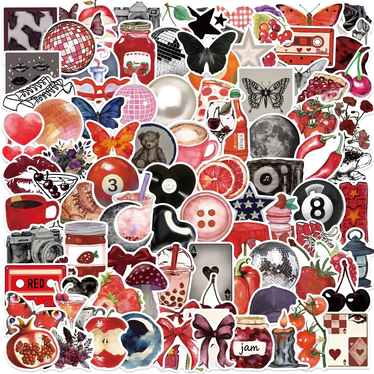 100Pcs Downtown Y2K Girls Aesthetics Retro Graffiti Stickers Phone Guitar Laptop Suitcase Waterproof Sticker Kids Toy