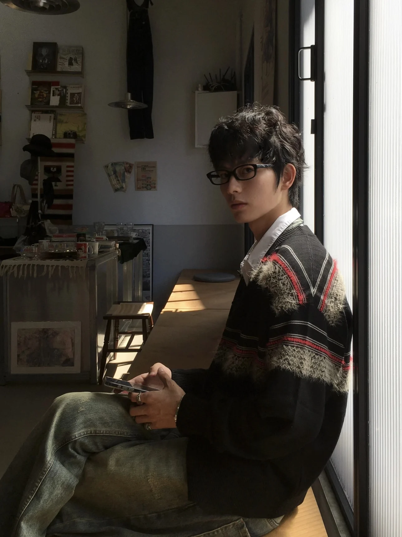 

Вязаный кардиган в американском стиле ретро с искусственной норкой в полоску, круглый свободный крой, повседневный свитер для мужчин и женщин, осень-зима...