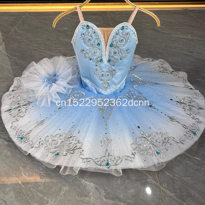 Blue Transition Color Simple Version Ballet Skirt Group Dance Costume Children Adult Blue Bird Variation Custom Tutu Skirt