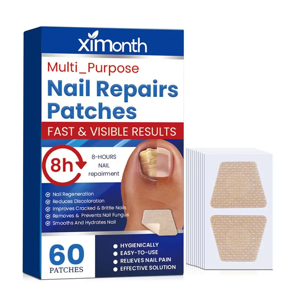 Emplastros não tecidos da renovação da tela, Patches respiráveis do reparo do toenail, 60pcs