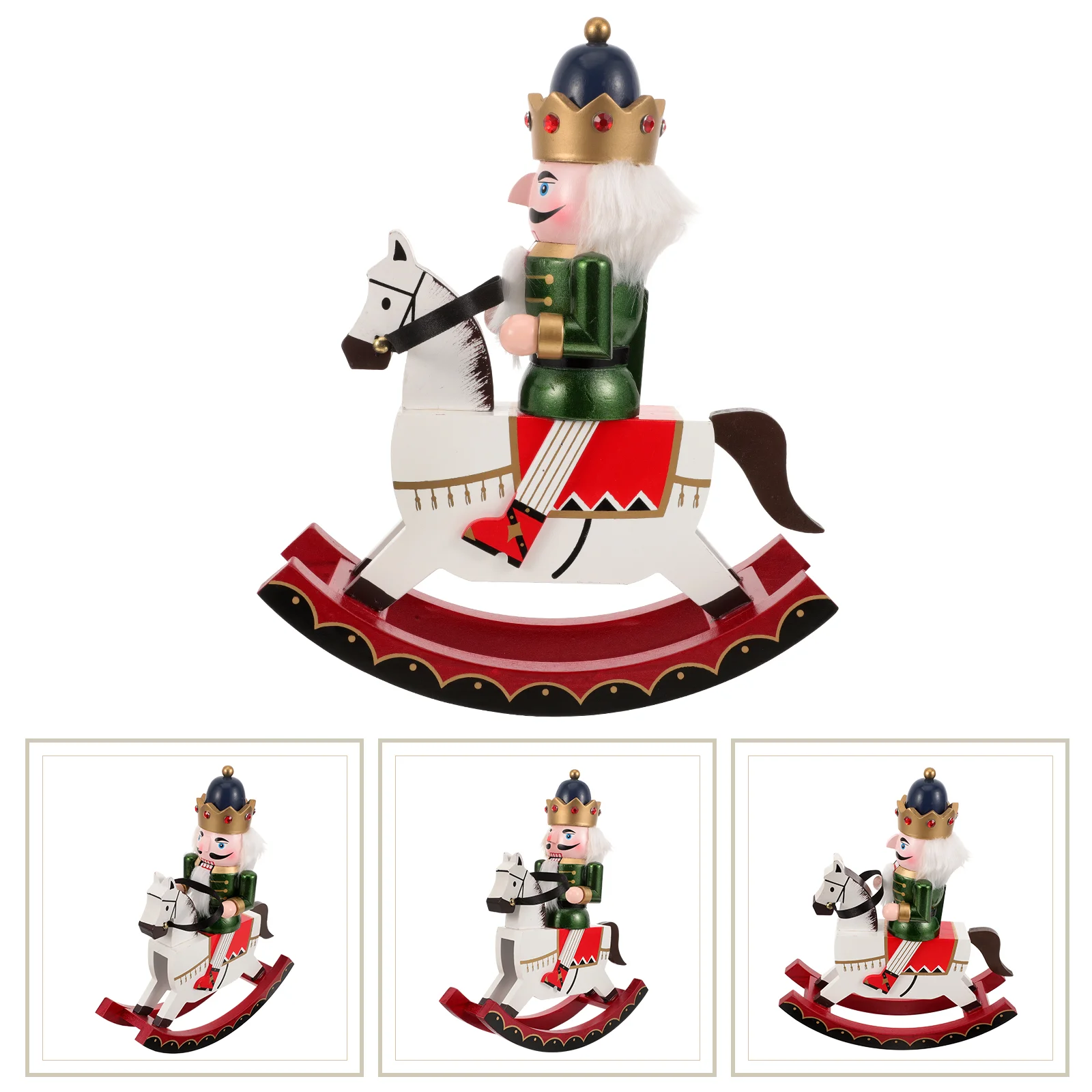 

30cm Nutcracker Decorative Ornaments Wooden Crafts War Soldier Puppet (green) Gifts Outdoor Decorations Vintage