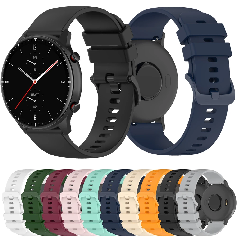 22mm Silicone Watch Band For Huami Amazfit GTR 4/3/2 GTR 47mm Pace Stratos 3 2 2S Strap Bracelet For Xiaomi Watch Color 2 S2 S3