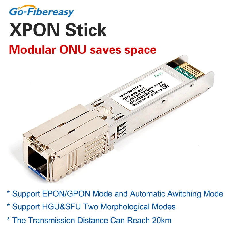 Imagem -02 - Módulo da Vara de Xpon Sfp Onu 1.25g 2.5g Sc-upc Apc com Mac Poe Ipex Hgu 1310nm 1490nm 20km Olt Mac Xpon Gpon