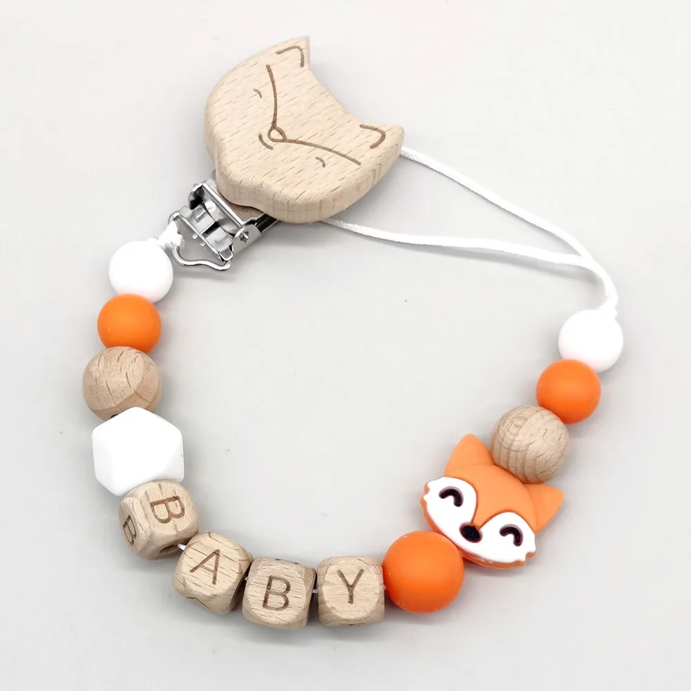 مشابك لهاية ذات طابع ثعلب بألوان نابضة بالحياة، حامل باسي للأطفال، تصميم عملي رائع للرضع