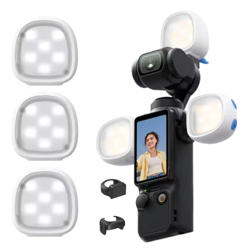 DT21 Magnetic Fill Light for DJI for Osmo Pocket 3 - Mini Portable LED Video Light, 3 Color Temp, Snap-on Design for Vlogging