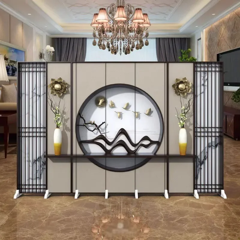 New Chinese Style Folding Screen Partition Removable Room Divider for Hotel Bedroom Office Living Room Simple Household Decor