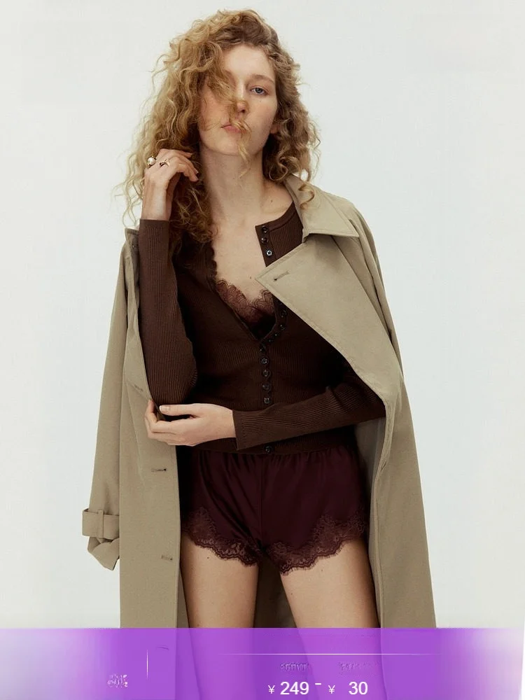 

H&M Women's Knitted Cardigan Spring Ribbed Button-Up Slim Fit Nylon And Viscose Blend Inner High nce Sensation