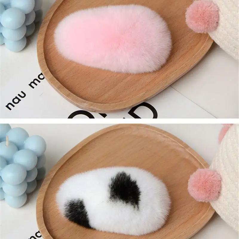 1Pc Winter Plush Solid Color Faux Fur Hairpin Women Hair Barrettes Triangle Fluffy Edge Clip BB Clip Hair Clip Hair Accessories