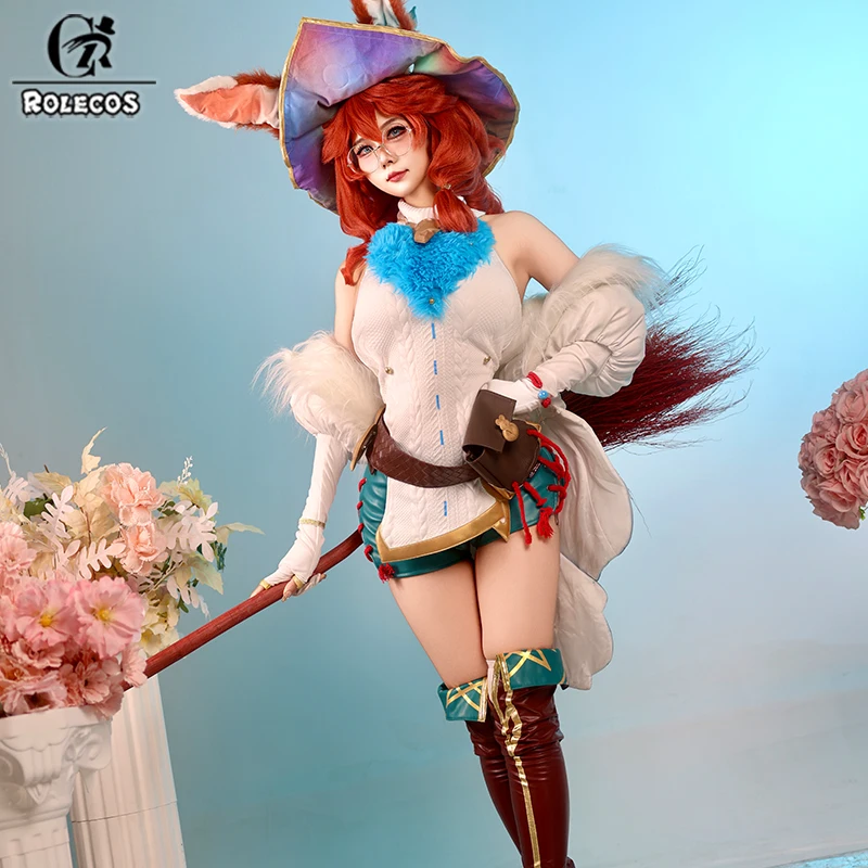 ROLECOS LOL Aurora Cosplay Costume Game LOL Champion The Rabbit Aurora Winter Halloween Women Suit with Hat Champion Skin - view 2