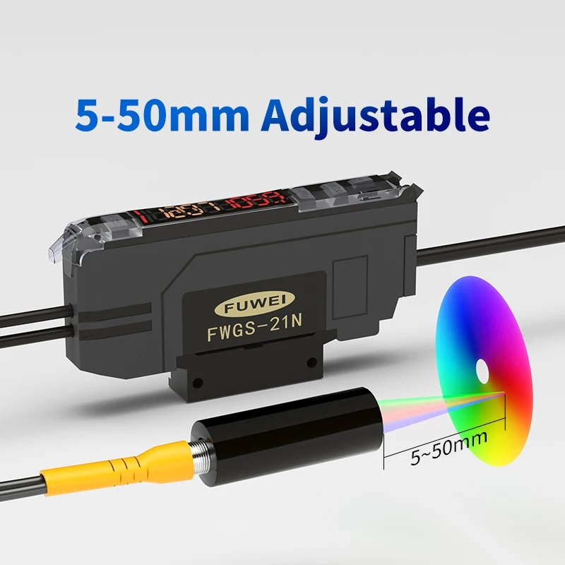 

FWGS-21N Detection Distance 5-50mm Photoelectric Switch RGB Digital Mark Color Sensor