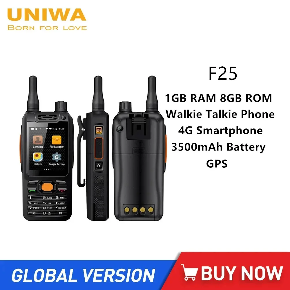 

UNIWA F25 Zello Walkie Talkie PoC Radio Rugged Smartphones Quad Core 1GB RAM 8GB ROM 2.4Inch Screen 4G LTE Android Mobile Phones