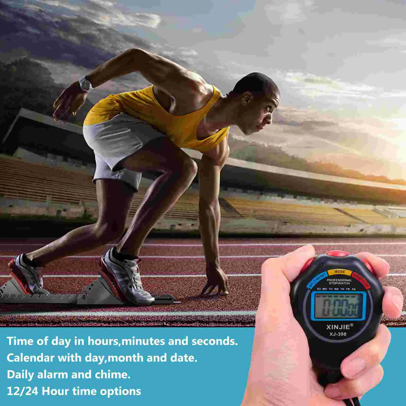 3 Pcs Stopwatch Timer Professional Chronograph Match Electronic for Sports Game