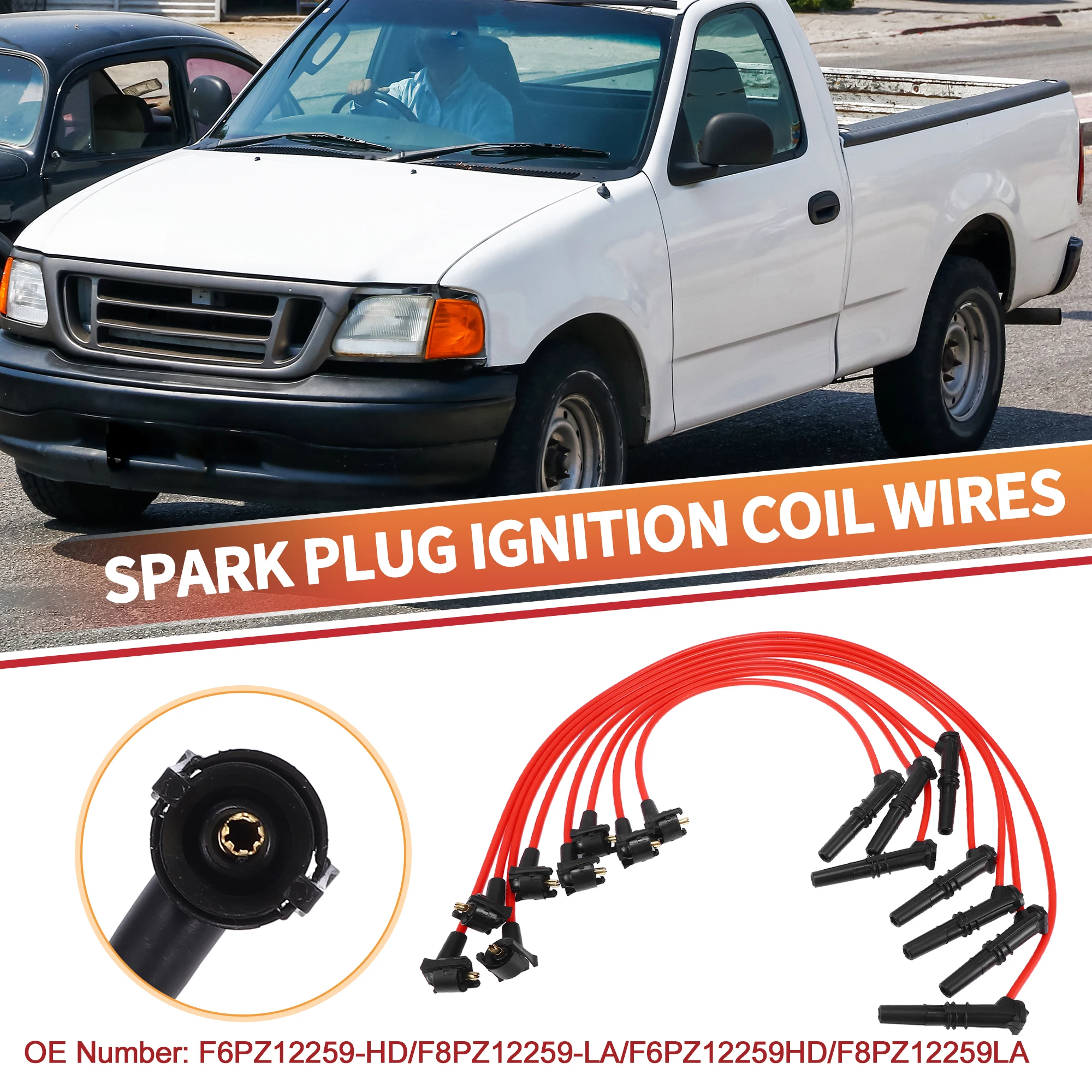 

UXCELL 8 Pcs Spark Plug Wire Ignition Coil Cable No.F6PZ12259-HD for Ford Crown